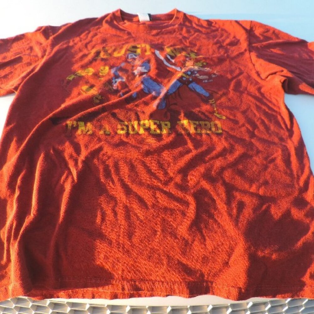 Marvel I'm a Super Hero T-shirt pullover shirt red maroon Thor Hulk XL